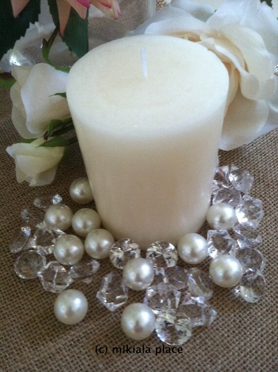 Vase Fillers Acrylic Diamonds Nuggets Ivory Pearl Gem Mixes Etsy