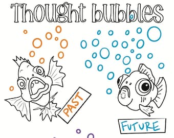 Thought Bubbles: adorable printable PDF to help you detach from thoughts!