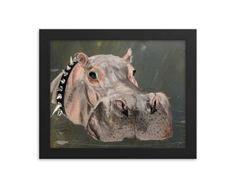 Framed Print - Harold the Hardcore Hippo