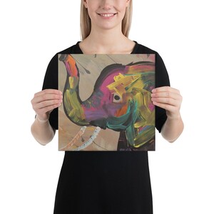 Wrapped Canvas Print - Whimsical Elephant Painting
