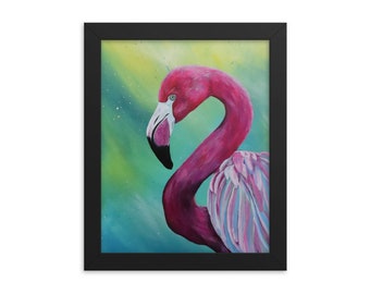 Framed Print - Fred the Fabulous Flamingo