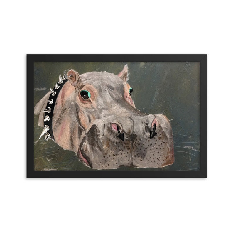 Framed Print Harold the Hardcore Hippo image 3