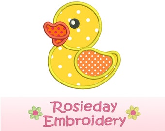 Applique Rubber Ducky Machine Embroidery Design Splashing Baby Boy