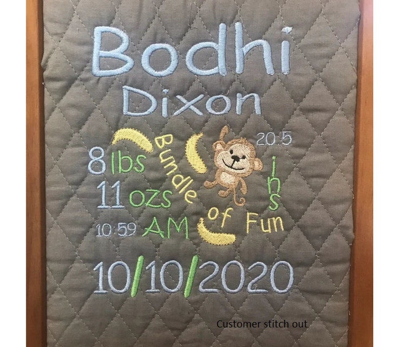 Baby Birth Announcement Template Embroidery Subway Art Baby Etsy