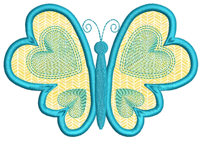 Valentine butterfly machine embroidery applique design heart  etsy