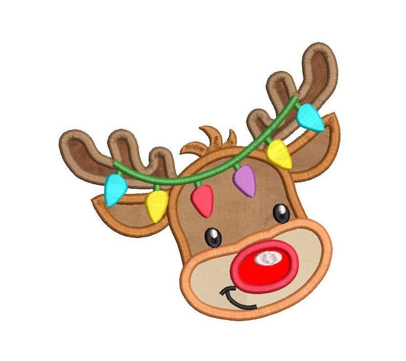 Christmas Reindeer Embroidery Applique Design Reindeer - Etsy