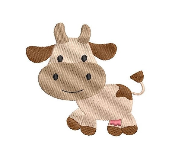 Mini Kuh Stickerei Design Fullen Stich Kuh Susse Kuh Etsy