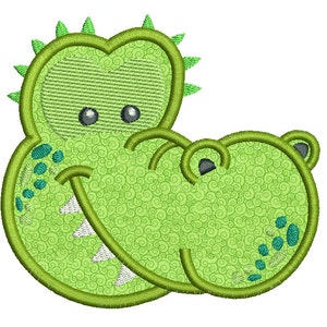 Alligator Applique pas de motif de broderie Machine, motif de broderie Téléchargement instantané Crocodile et Alligator, 3 tailles, téléchargement immédiat, : SA542-1