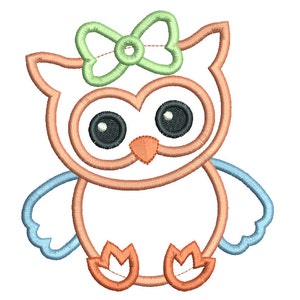 Baby Owl Applique Machine Embroidery Design, Cute Owl Embroidery Design ...