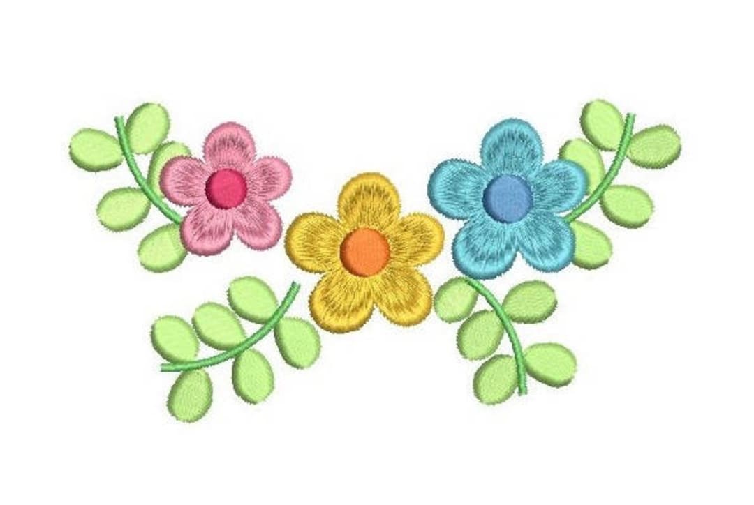 Floral Machine Embroidery Design, Floral Fill Stitch Embroidery Design ...