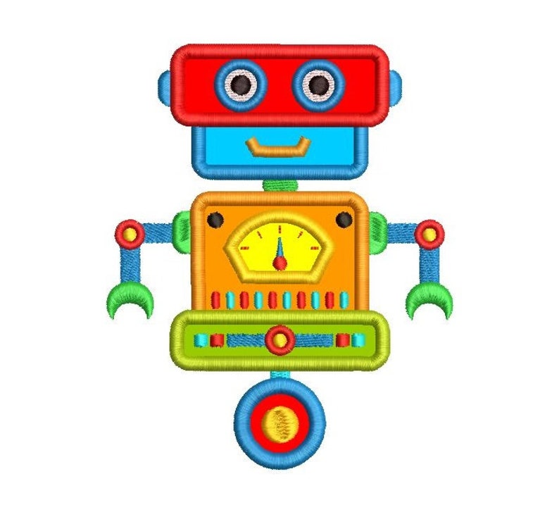 Robot Machine Embroidery Applique Designs for Children Set of Etsy