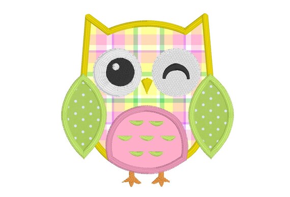 Hibou Mignon Applique Design De Broderie Bebe Chouette Motif Etsy France