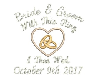 Wedding Ring Cushion TEMPLATE Machine Embroidery Design, Bridal Ring Pillow Embroidery Template, 4x4, 5x5, 6x6, Instant Download, No:ST565-1