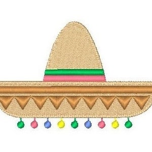Mexican Sombrero Machine Embroidery Design, Fiesta, Fill Stitch Mexican Hat Machine Embroidery Design, 4x4, INSTANT DOWNLOAD, No: JG00035-2