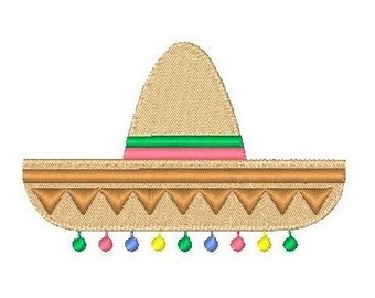 Mexican Sombrero Machine Embroidery Design, Fiesta, Fill Stitch Mexican Hat Machine Embroidery Design, 4x4, INSTANT DOWNLOAD, No: JG00035-2