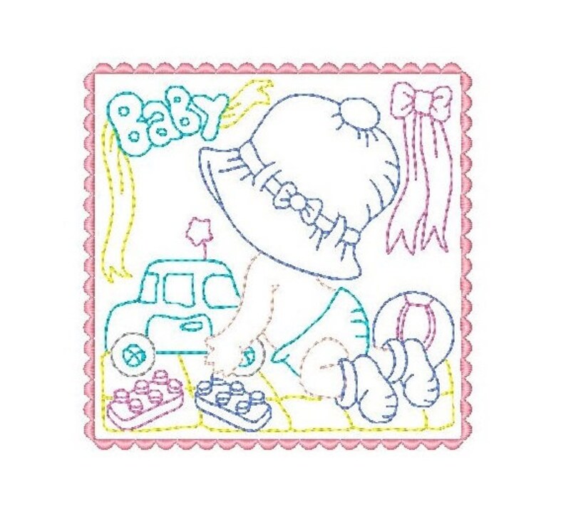 Baby Quilt Block Machine Embroidery Designs Multicolor Etsy UK