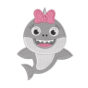 Mini Shark Embroidery Design, Shark Design, Small Shark, Sea Life, Fill Stitch, Machine Embroidery, 2x2, 3x3, 4x4, Instant Download, S511-4