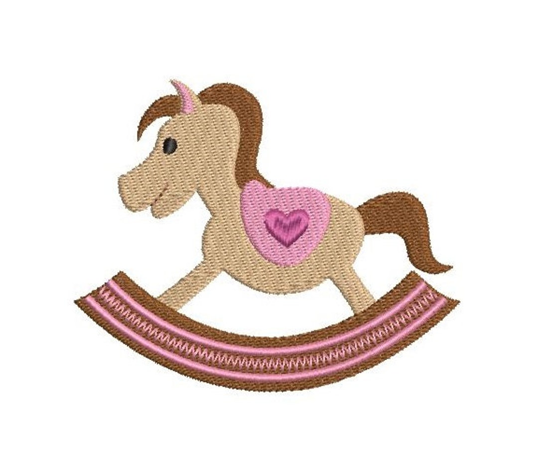 Mini Rocking Horse Embroidery Design, Fill Stitch Rocking Horse, Cute Horse, Machine Embroidery