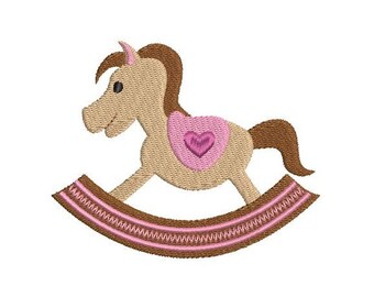 Mini Rocking Horse Embroidery Design, Fill Stitch Rocking Horse, Cute Horse, Machine Embroidery, 2X2, 3X3, 4X4, INSTANT DOWNLOAD, S531-3