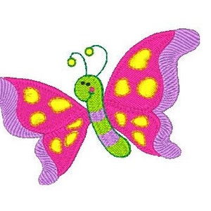 Butterfly Machine Embroidery Design, Fill Stitch Butterfly, Cute Butterfly Embroidery, Garden Insect Design, Instant Download, No: JG00074-7