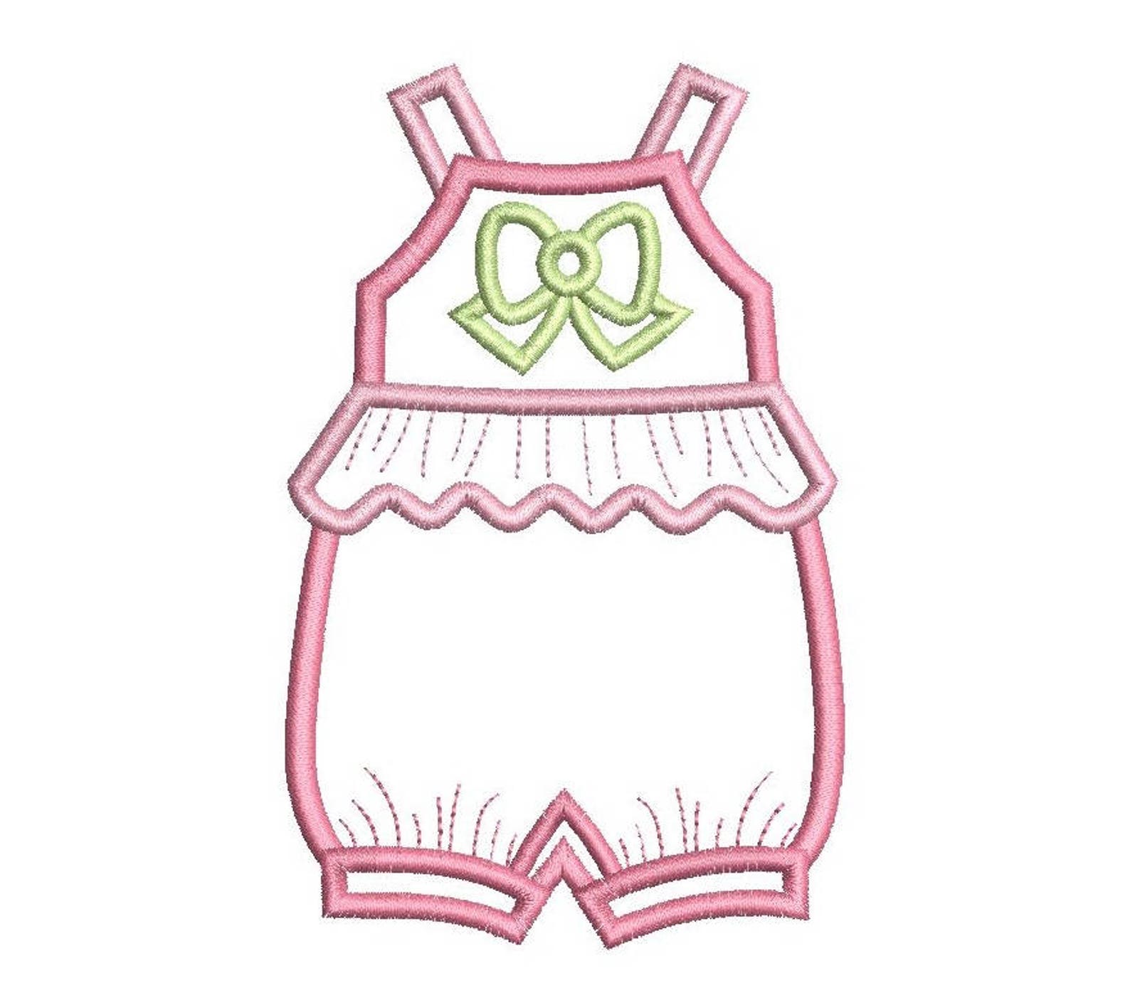 Baby Romper Suit Applique Embroidery Design Baby Clothes Etsy