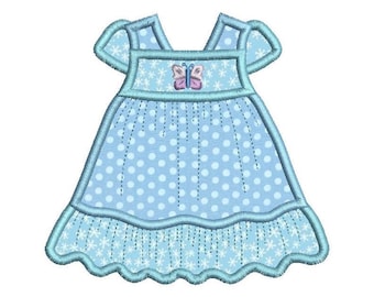 Cute Baby Dress Applique Machine Embroidery Design, Baby Girl's Party Dress Applique Embroidery, 3 sizes, Instant Download,  No: SA568-5