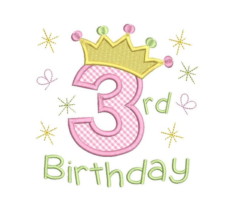 Girls 3rd birthday applique jessecmault design princess  etsy
