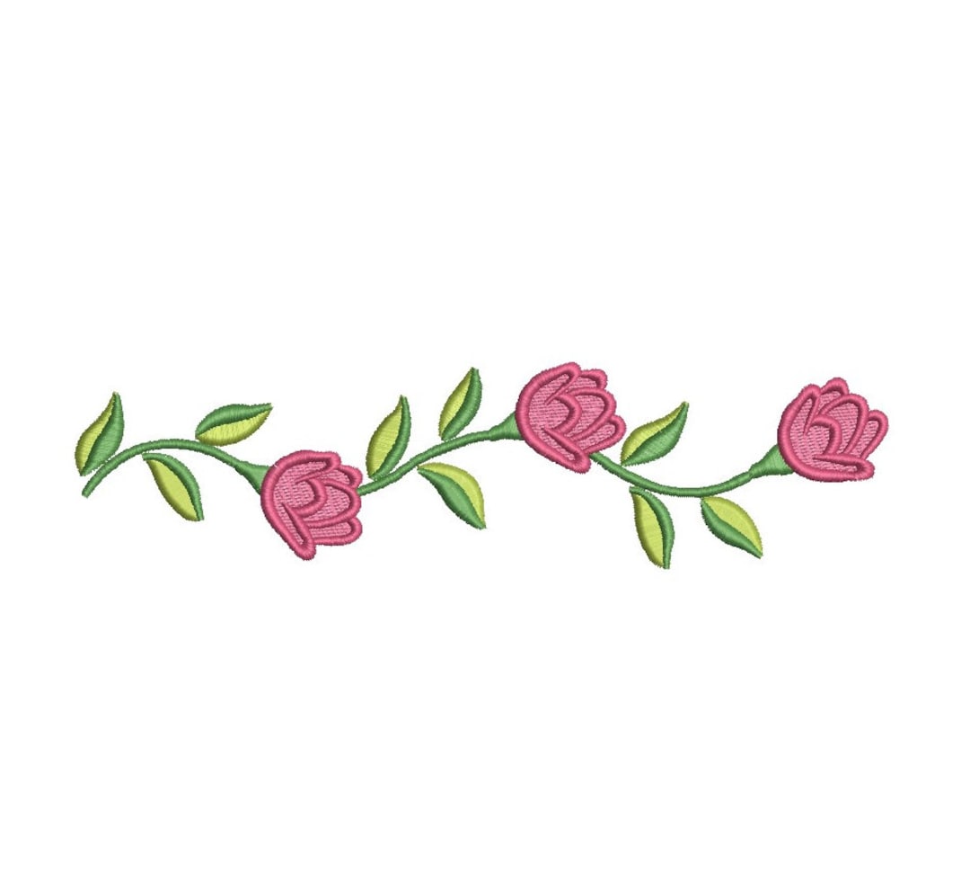Roseページ Vintage Rose Border Embroidery Design | EmbroideryDesigns.com