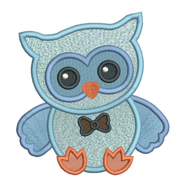 Baby Owl Machine Embroidery Design, Fill Stitch Owl, Sweet Baby Bird, Cute Owl Embroidery Design, 3 Sizes, Instant Download, no: S558-2