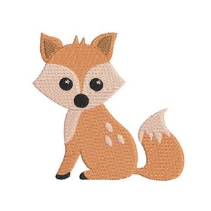 Mini Fox Machine Embroidery Design, Fill Stitch Fox, Cute Baby Fox Machine Embroidery, Woodland, 2X2, 3X3, 4X4, INSTANT DOWNLOAD, No: S549-3