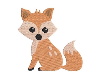 Mini Fox Machine Embroidery Design, Fill Stitch Fox, Cute Baby Fox Machine Embroidery, Woodland, 2X2, 3X3, 4X4, INSTANT DOWNLOAD, No: S549-3