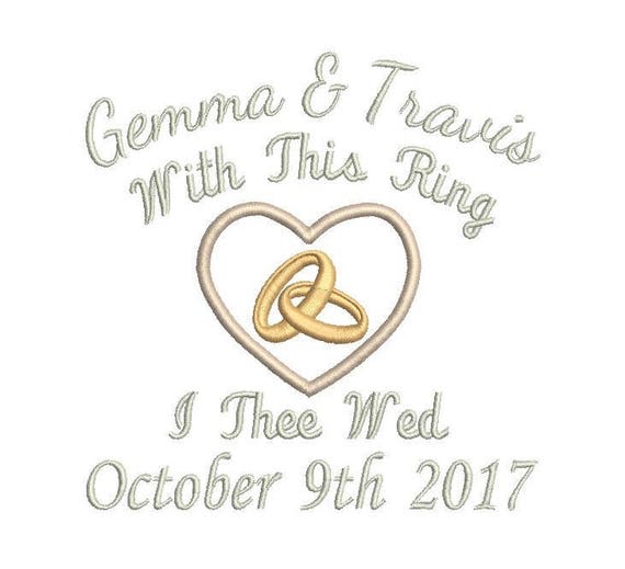 Personalised wedding machine embroidery design customised  etsy Personalised wedding machine embroidery design customised  etsy