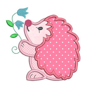 Hedgehog Embroidery Applique Design, Hedgehog Applique, Floral, Woodland Animal, Machine Embroidery, 3 Sizes, INSTANT DOWNLOAD, SA554-3
