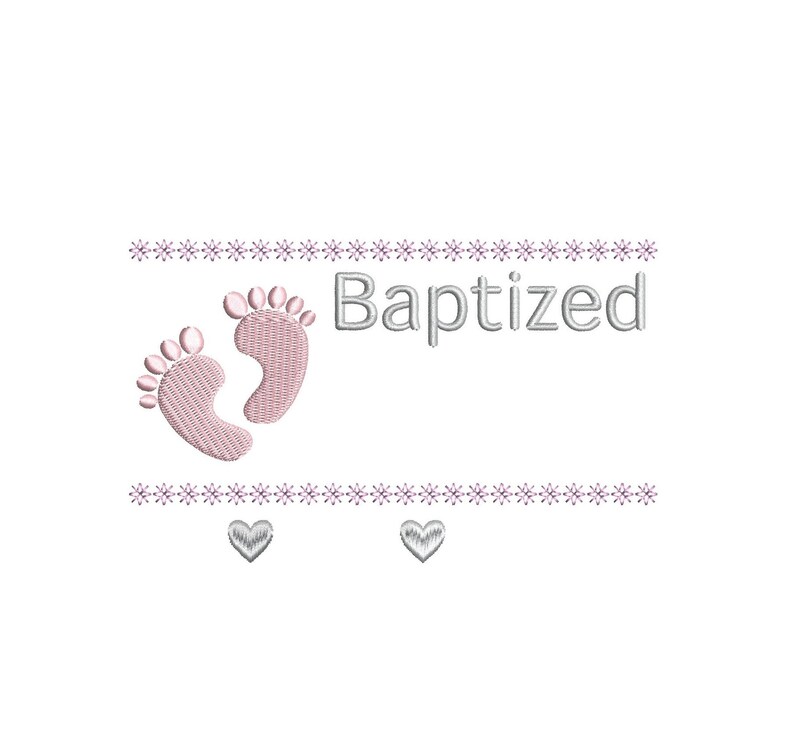 Baptism Template Embroidery Design, Baptized, Baptised, Christening ...