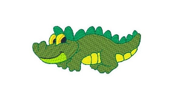 Crocodile Machine Embroidery Design, Fill Stitch, Cute Crocodile Embroidery Design, Baby Alligator, Instant Download, No: JG00061-3