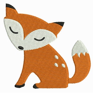Mini Fox Machine Embroidery Design, Fill Stitch Fox, Cute Baby Fox Machine Embroidery, Woodland, 2X2, 3X3, 4X4, INSTANT DOWNLOAD, No: S549-1