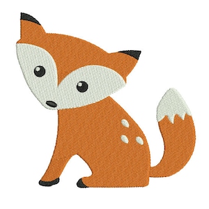 Mini Fox Machine Embroidery Design, Fill Stitch, Cute Fox, Woodland Animal Machine Embroidery Design, 3 Sizes, Instant download, No: S549-2