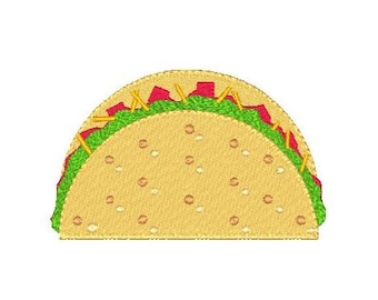 Mexican Taco Machine Embroidery Design, Mexican Food Design, Fiesta Food Machine Embroidery Design 4x4, Instant Download, No: JG00035-8