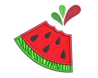 Watermelon Applique Machine Embroidery Design, , Watermelon Slice Embroidery Design, Melon Applique, 3 Sizes, Instant Download, No: SA562-1