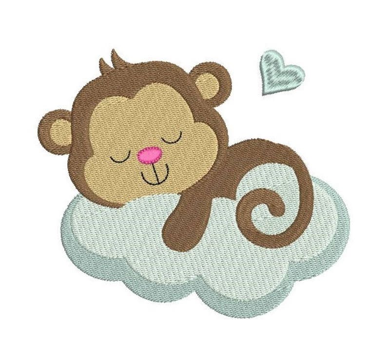 Cute monkey machine embroidery design mini monkey embroidery  etsy Cute monkey machine embroidery design mini monkey embroidery  etsy