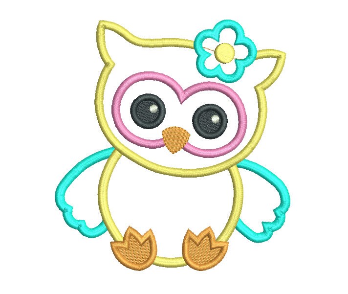 Baby Owl Applique Embroidery Design Cute Owl Machine | Etsy