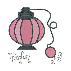 Perfume Bottle Machine Embroidery Design, Fill Stitch, French Perfume Bottle, Girl&#39;s Embroidery, 2 Sizes, Instant Download, No: S508-1