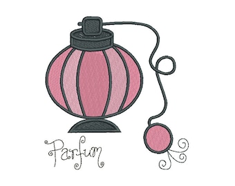 Bouteille, broderie de la jeune fille, 2 tailles, téléchargement immédiat, pas de parfum parfum bouteille Machine Embroidery Design, au point de remplissage, Français : S508-1