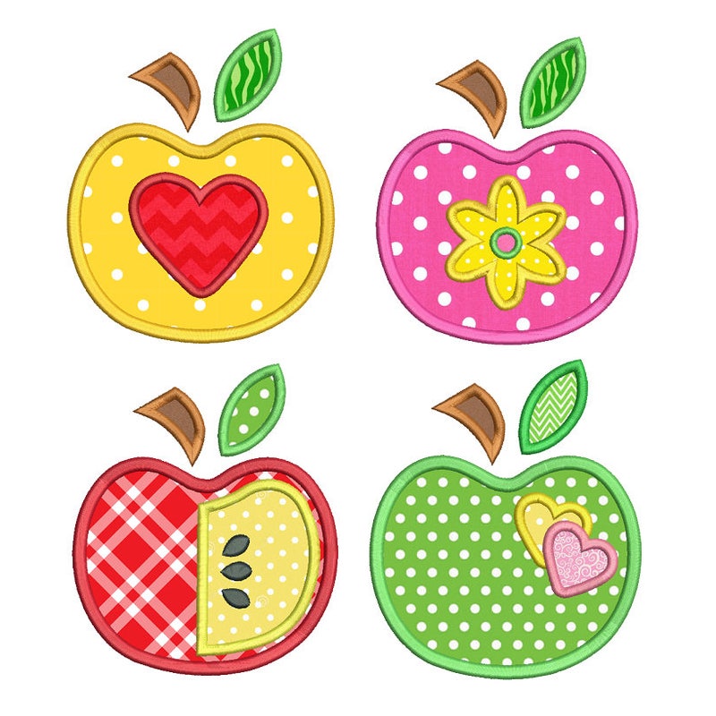Apple Applique - Etsy