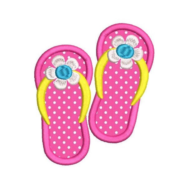 Flip Flops Embroidery Applique Design, Cute Flip Flops, Thongs, Shoe Applique, Machine Embroidery, 4 Sizes, INSTANT DOWNLOAD, SA539-26