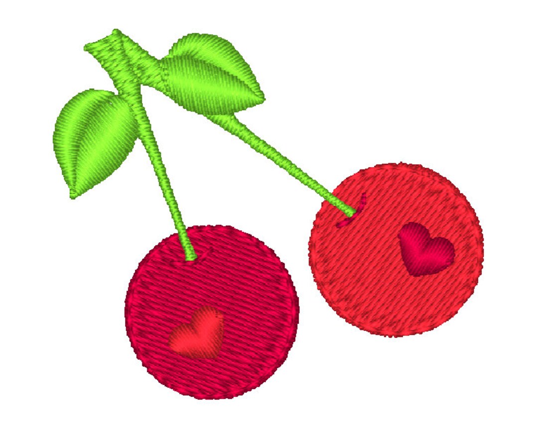 Cherry Machine Embroidery Design, Mini Fill Stitch, Christmas Cherries