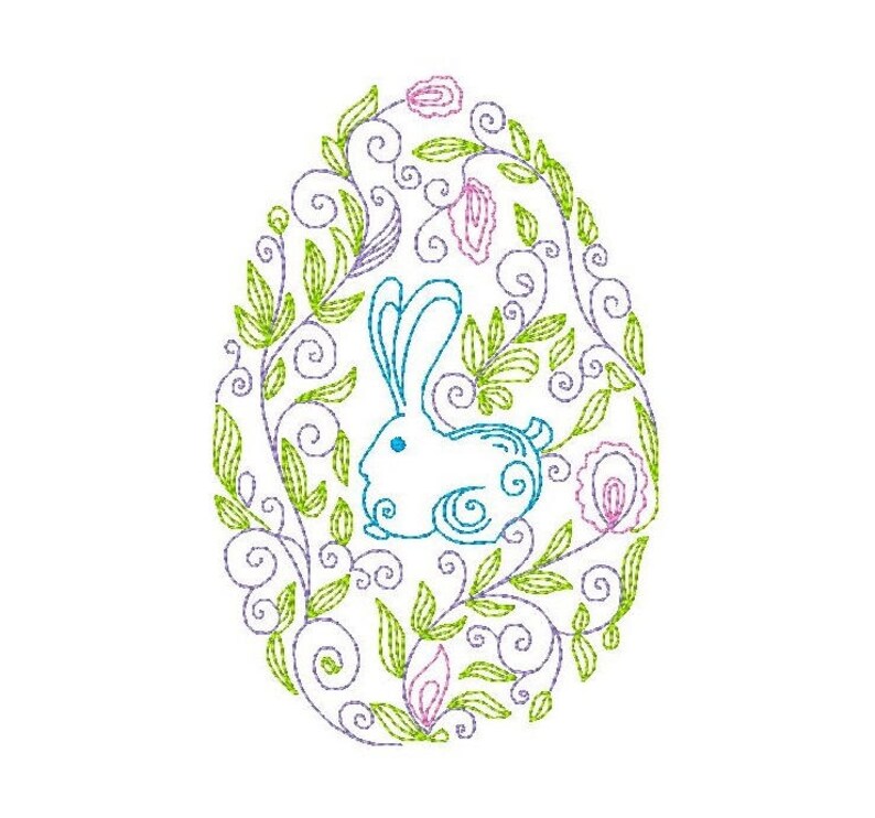 Egghead Designs Easter Egg Embroidery Designs, Easter Embroidery, Line Work, Floral ...