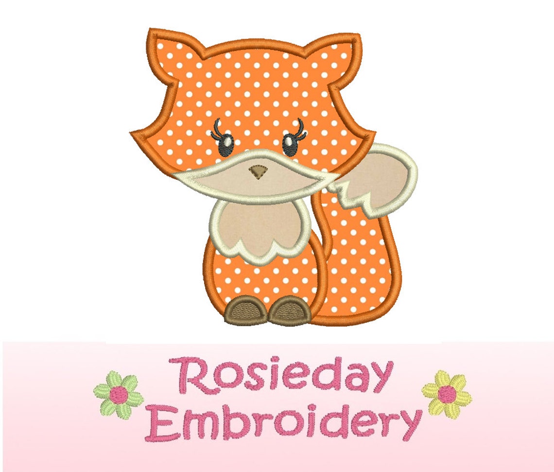 Baby fox applique machine embroidery design cute fox sweet  etsy Baby fox applique machine embroidery design cute fox sweet  etsy
