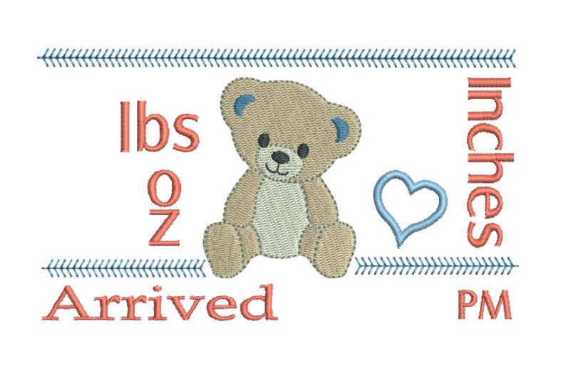 Birth Announcement Template Embroidery Design Subway Art Etsy UK