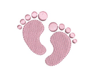 Mini Baby Feet Machine Embroidery Design, Fill Stitch, Newborn Baby Footprints Embroidery Design, 3 Sizes, Instant Download, No: S546-1